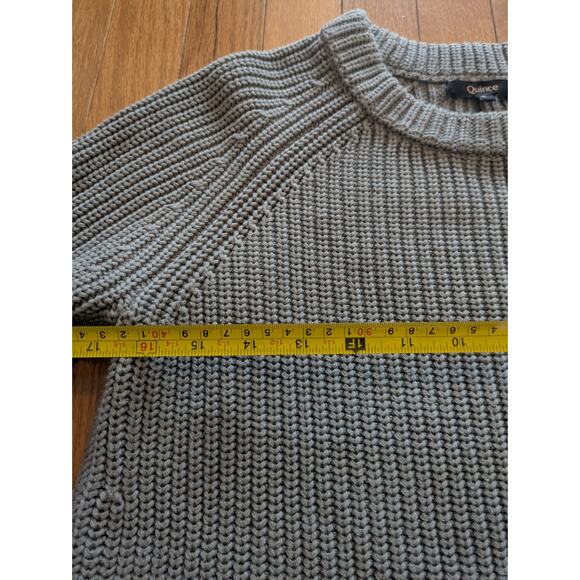 QUINCE 100% Organic Cotton Fisherman Crew Grey Sweater Size S EUC - Picture 4 of 6